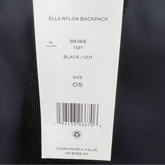 Tory Burch Ella Nylon Backpack In Black - Picture 13 of 13